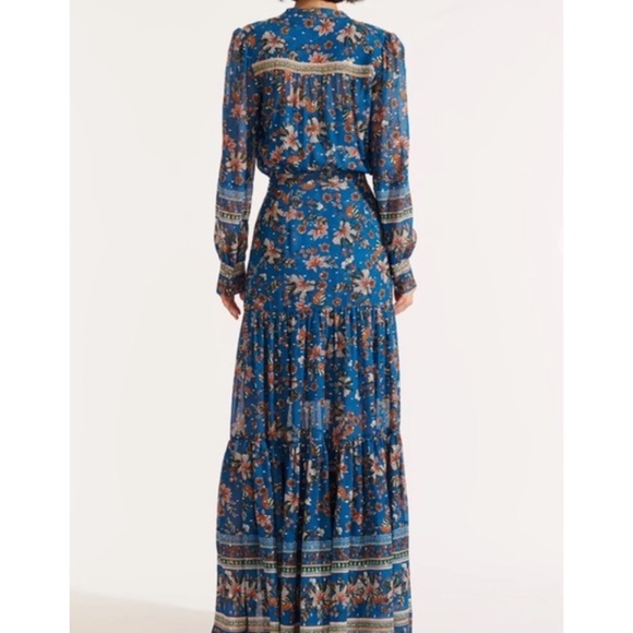 NWT VERONICA BEARD Sama Tiered Floral-print Fil Coupé Silk Georgette Maxi Dress - Picture 4 of 15